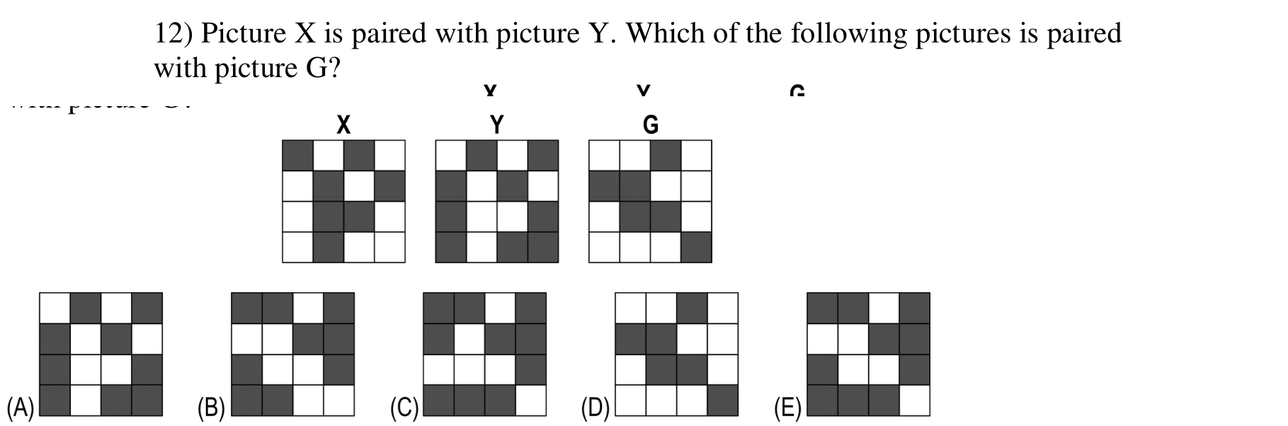 Figure for Math Kangaroo 2009 Problem 12