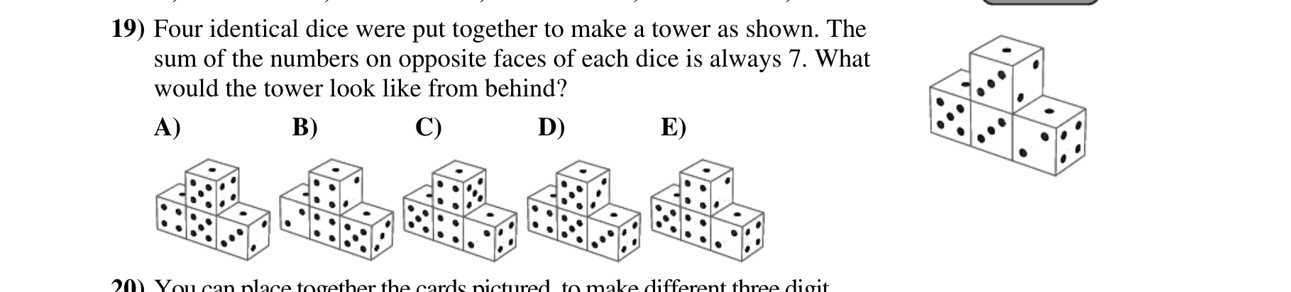 Figure for Math Kangaroo 2011 Problem 19