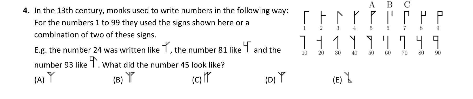 Figure for Math Kangaroo 2022 Problem 4